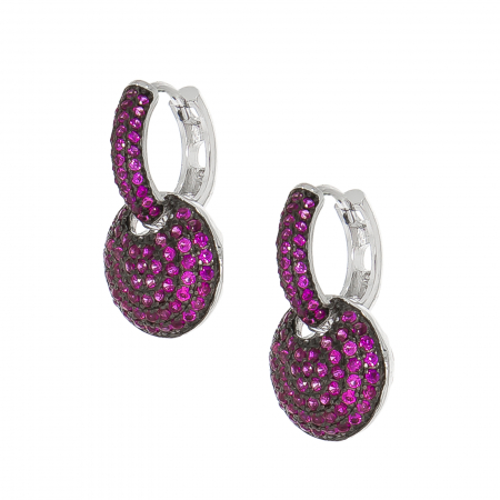 Cercei din argint cu ziconii ciclam [0]