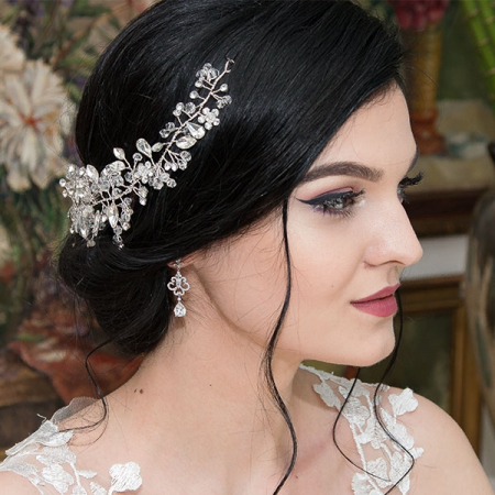 Cercei eleganți din argint rodiat cu cristale strălucitoare [3]