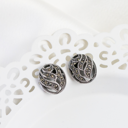 Cercei din argint cu marcasite [1]
