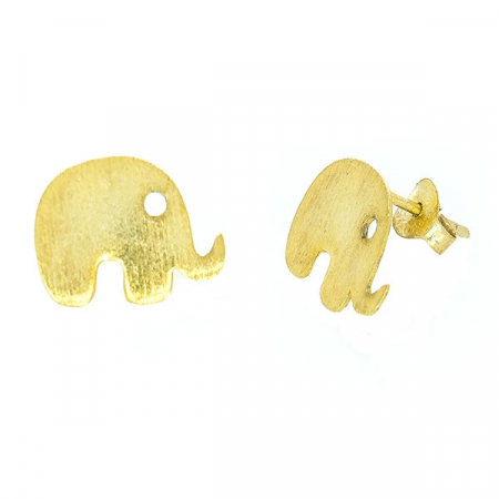 Cercei pe lob din argint aurit model elefanți [2]