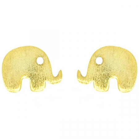 Cercei pe lob din argint aurit model elefanți [0]