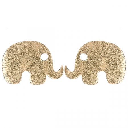 Cercei pe lob din argint aurit rose model elefanți [0]