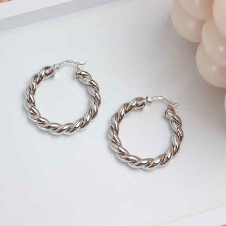 Cercei creole impletite din argint [0]