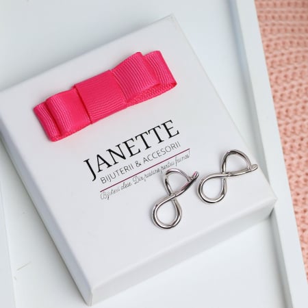 Cercei din argint cu simbolul infinitului [0]