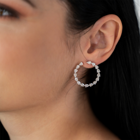 Cercei din argint rodiat eleganți cu cristale de zirconiu [1]