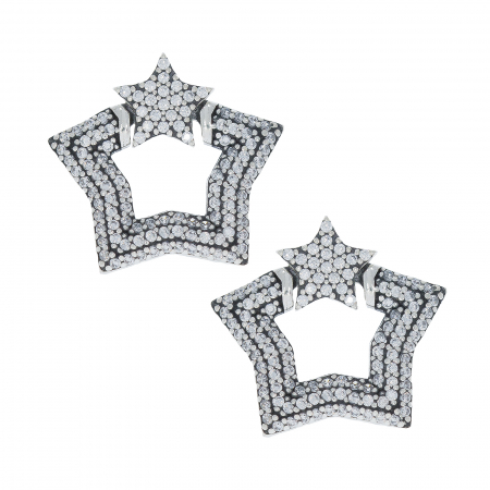Cercei stea din argint 925 cu zirconiu transparent [0]