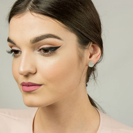 Cercei argint pe lob cu cap de pisică [2]