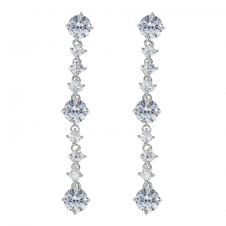 Cercei lungi din argint cu cristale de zirconiu [2]