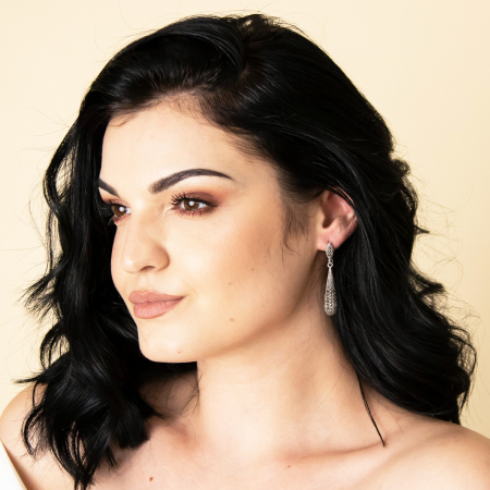 Cercei lungi din argint cu marcasite [0]