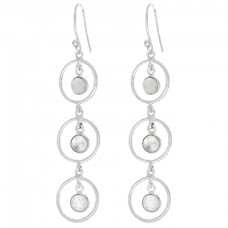 Cercei lungi din argint cu Piatra Lunii. [0]