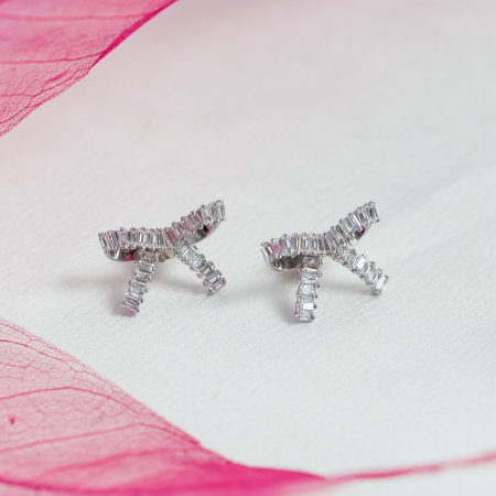 Cercei tip fundiță din argint rodiat 925 [0]