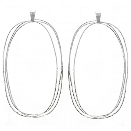 Cercei lungi statement din argint cu aspect satinat [0]