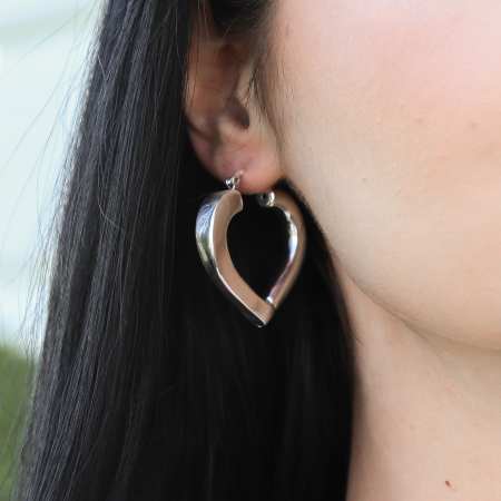 Cercei argint in forma de inima [2]
