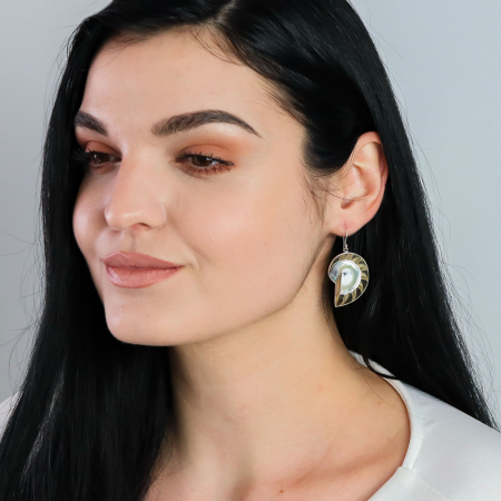 Cercei din argint cu scoica sidefata [0]