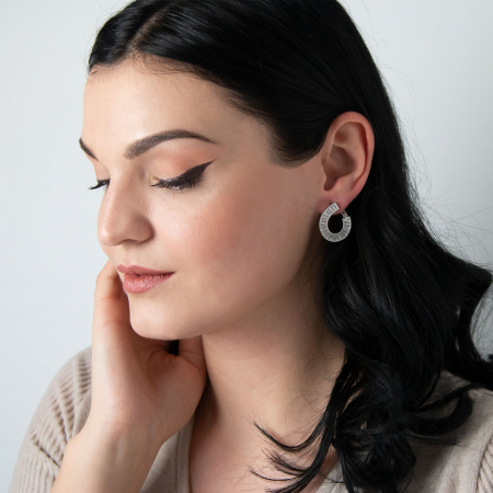 Cercei semirotunzi cu cristale de zirconiu [0]