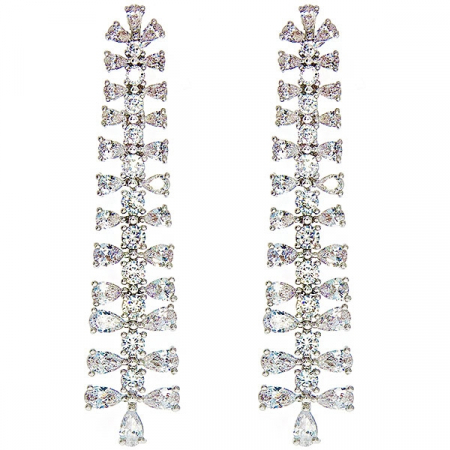 Bridal Collection - Cercei lungi, eleganți, cu cristale strălucitoare