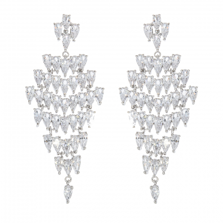 Cercei Fashion - Cercei statement stil candelabru cu zirconii strălucitoare