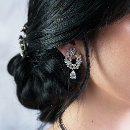 Cercei eleganți, cu cristale, pentru mireasă [3]
