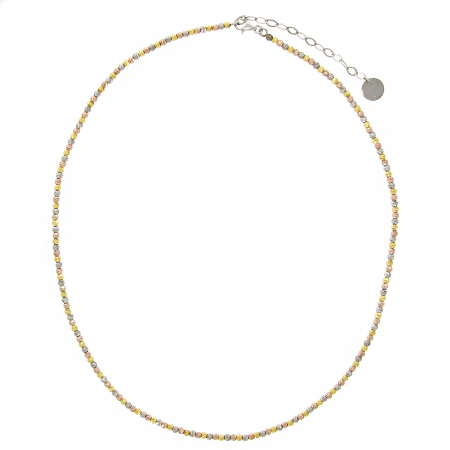 Colier din argint cu biluțe rose, aurii și argintii [0]