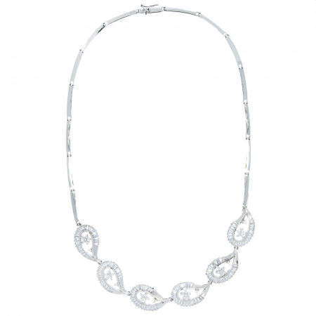 Colier din argint floral cu zirconii [3]