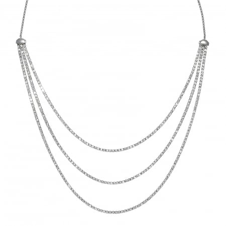 Colier multișir tennis din argint rodiat cu zirconii [2]