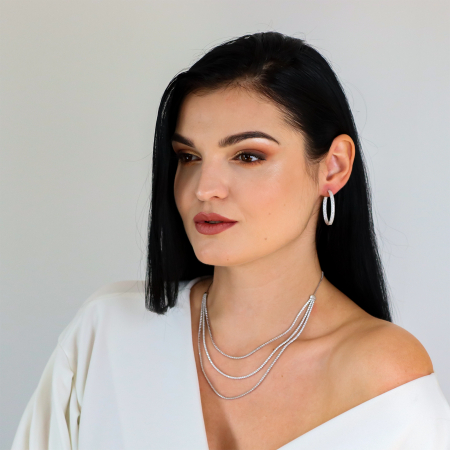 Colier multișir tennis din argint rodiat cu zirconii [1]