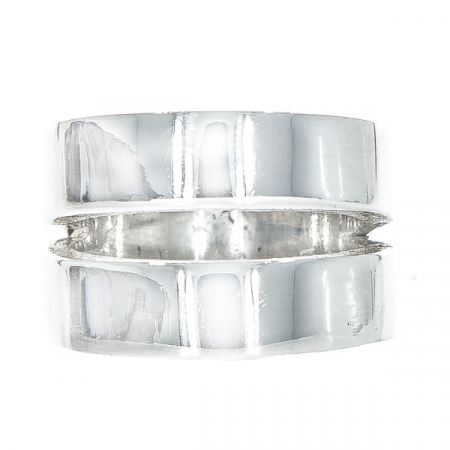 Inel stil verighetă din argint, model lat [0]