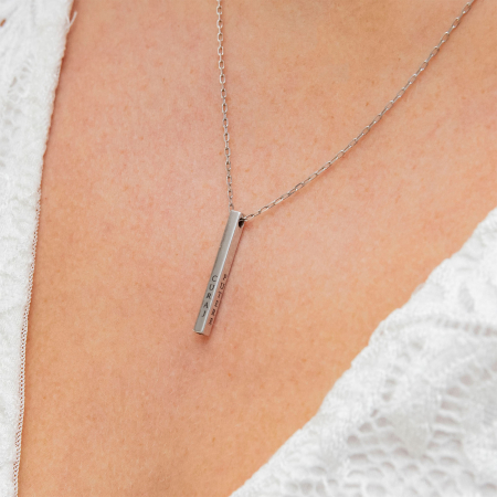 Lănțișor din argint cu pandantiv tubular personalizat [1]