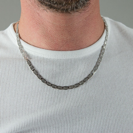 Lanț din argint pentru bărbați, cu plăcuțe, model grecesc [0]