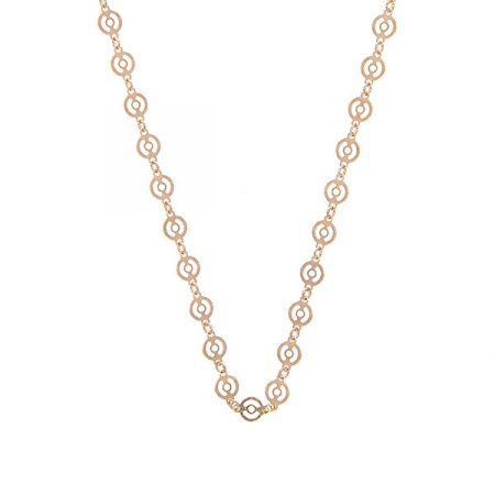 Lant cu banuti dantelati din argint placat cu aur rose [1]