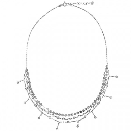 Colier tip salbă din argint, cu cristale [2]