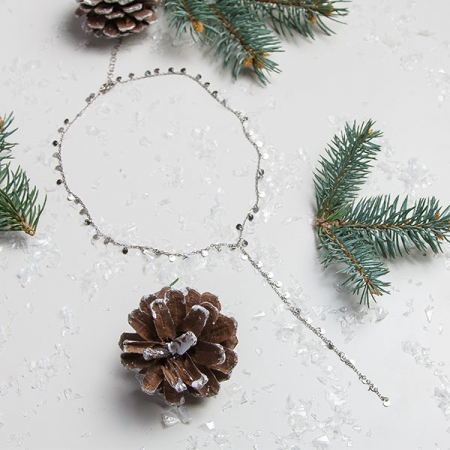 Lantisor lung din argint cu banuti [3]