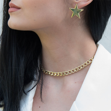 Colier choker din argint placat cu aur [0]