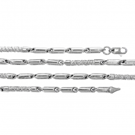 Lanț din argint pentru bărbați cu elemente tubulare electroformate [2]