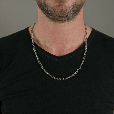 Lanț bărbătesc din argint rodiat, stil modern [1]