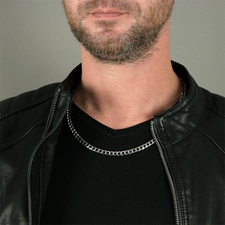 Lanturi Argint - Lanț bărbătesc din argint cu zale pătrate