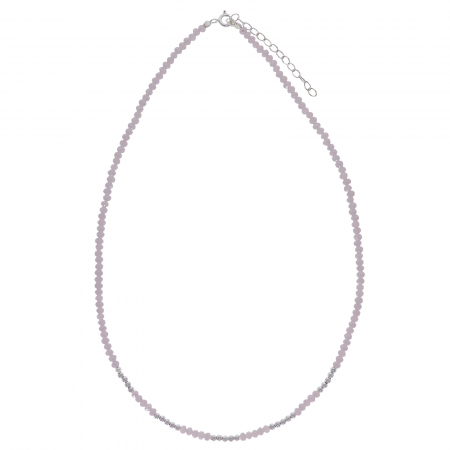 Lant din argint cu cristale roz si margele din argint [2]