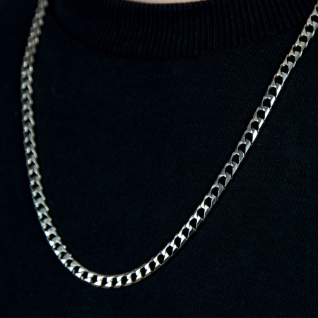 Lanț masiv din argint, model bărbătesc, cu zale [2]