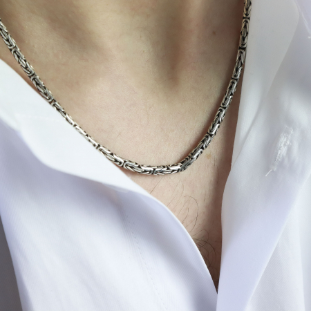 Lant argint cu zale impletite [1]