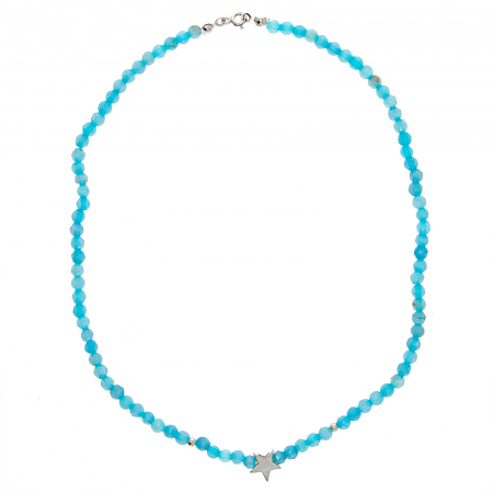 Colier argint cu mărgele albastre si pandantiv steluță [2]