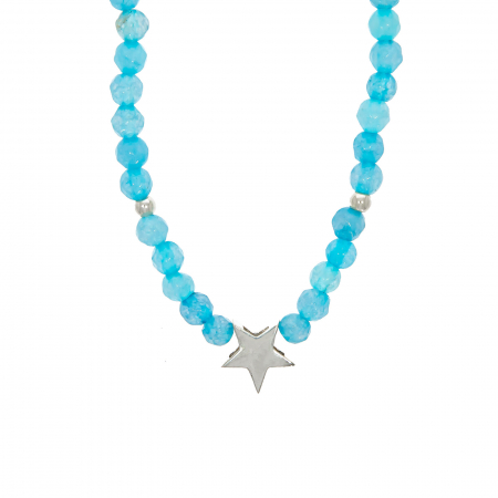 Colier argint cu mărgele albastre si pandantiv steluță [1]