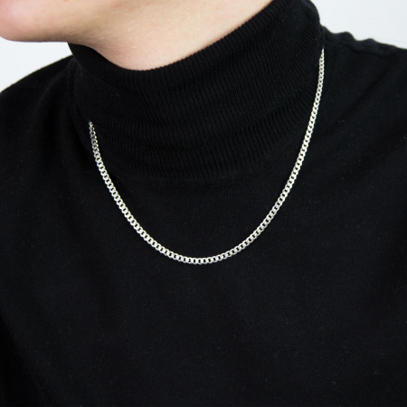 Lanț bărbătesc din argint cu zale plate [1]