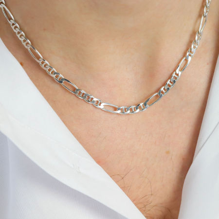 Lant argint cu zale impletite pentru barbat [2]