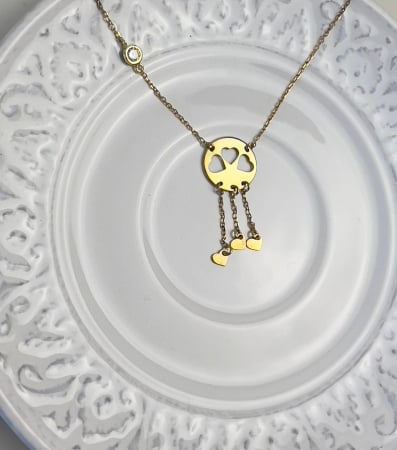 Lănțișor din argint cu bănuț decupat cu trei inimioare [1]