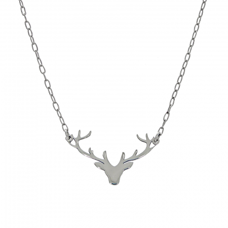Lănțișor din argint personalizat cu medalion decupat în forma unui cap de cerb [1]