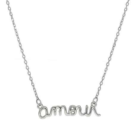 Lănțișor din argint rodiat cu text amour [0]