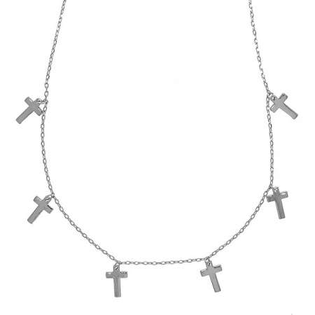 Lănțișor argint rodiat cu mini cruciulițe [0]