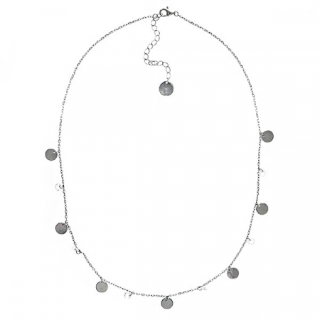 Lănțișor argint rodiat cu bănuți și cristale [2]