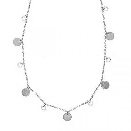 Lănțișor argint rodiat cu bănuți și cristale [0]