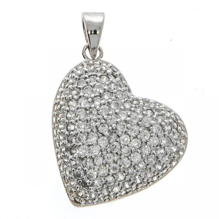 Pandantiv din argint in forma de inima cu cristale de zirconiu [2]